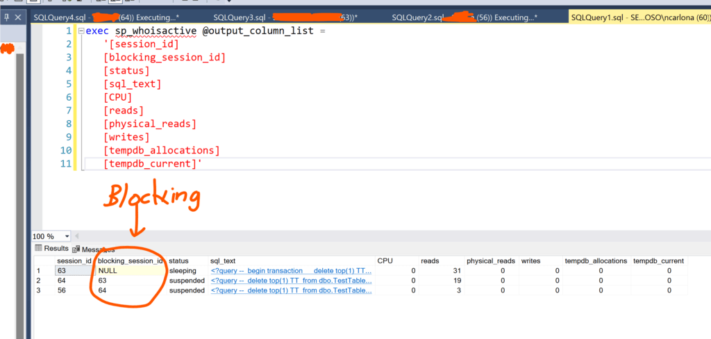 sp_whoisactive showing session blocking