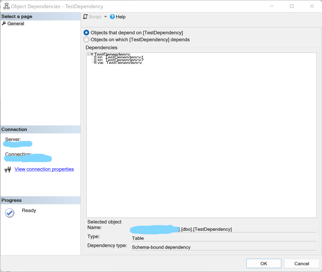 dependencies WITH dummy reference to obfuscated table