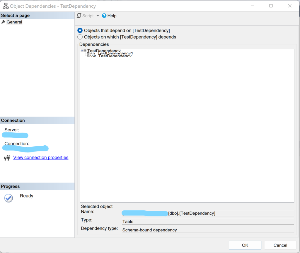 dependencies WITHOUT dummy reference to obfuscated table